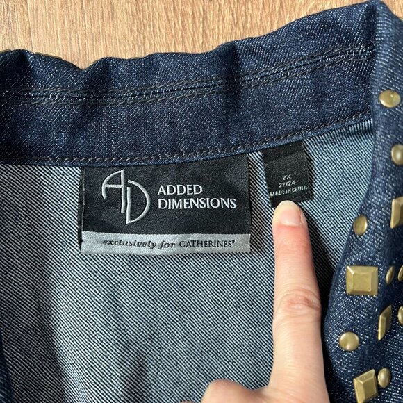 Catherine's Denim Studded Jacket Tulip Skirt Suit Sz 2X - Picture 6 of 15